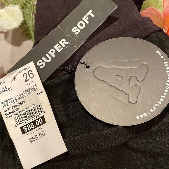 Maternity Jeans 30 Black Articles of Society Black Classic Skinny NWT - Picture 4 of 7